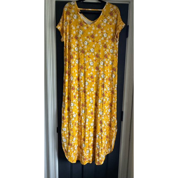 LuLaRoe Maxi Dress Size M Yellow Floral - Picture 2 of 6